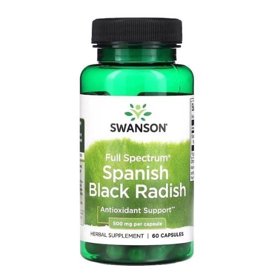 Full Spectrum Spanish Black Radish, 500mg, 60 caps, Swanson - Vitax.ro