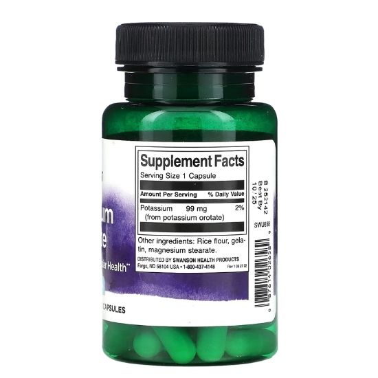 Potassium Orotate, 99mg, 60 caps, Swanson - Vitax.ro