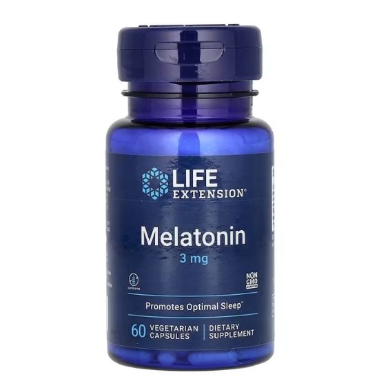Melatonin, 3mg, 60 vcaps, Life Extension - Vitax.ro