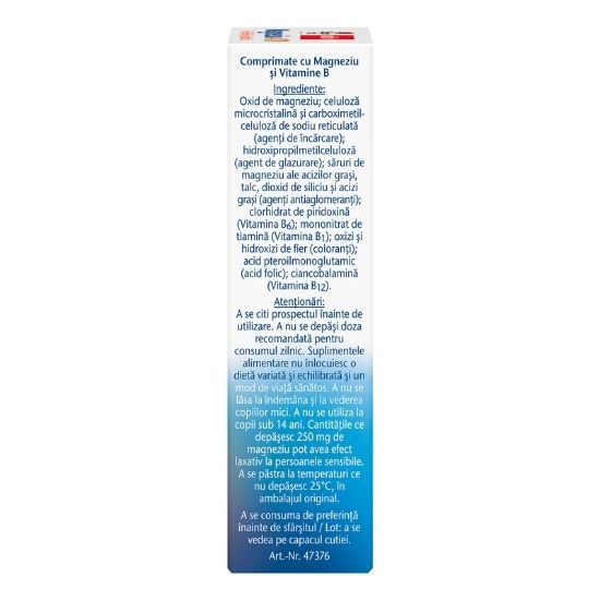 Magneziu 400 + B1 + B6 + B12 + Acid Folic, 30 comprimate, Doppelherz - Vitax.ro