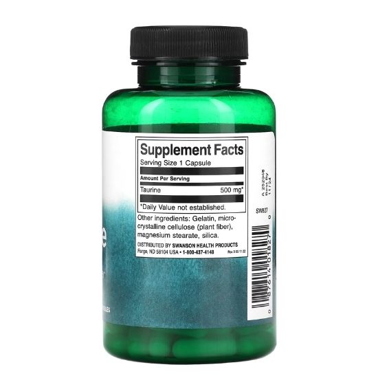 Taurine, 500mg, 100 caps, Swanson - Vitax.ro