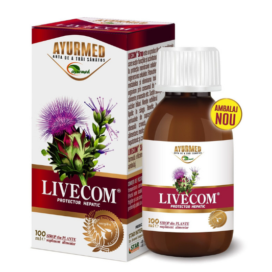 Livecom Sirop Cu Zahar, Ayurmed, 100 Ml - Vitax.ro