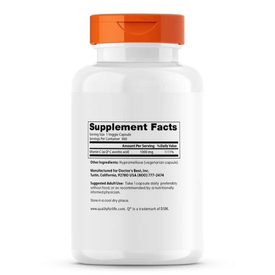 Vitamin C with Quali-C, 1000mg, 360 vcaps, Doctor's Best - Vitax.ro