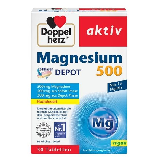Magneziu 500mg, 30 comprimate, Doppelherz - Vitax.ro
