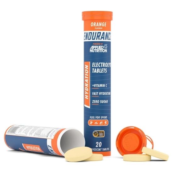 Endurance Hydration Electrolyte Effervescent Tablets, Orange, 6 x 20 tabs, Applied Nutrition