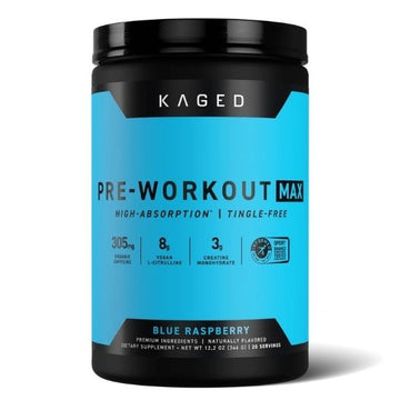 Pre-Workout Max, Blue Raspberry, 350g, Kaged Muscle