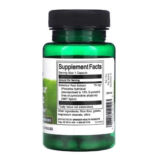 Butterbur Extract, 75mg, 60 caps, Swanson - Vitax.ro