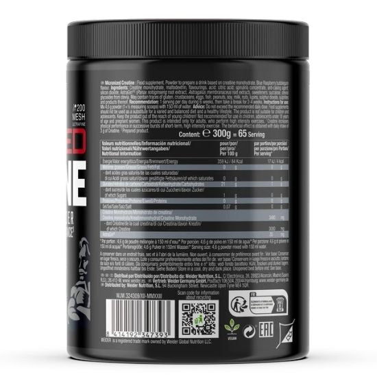 Micronized Creatine, Blue Raspberry Bubble Gum, 300g, Weider