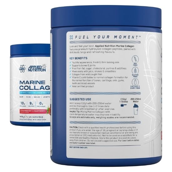 Marine Collagen, Strawberry Raspberry, 300g, Applied Nutrition | Vitax.ro