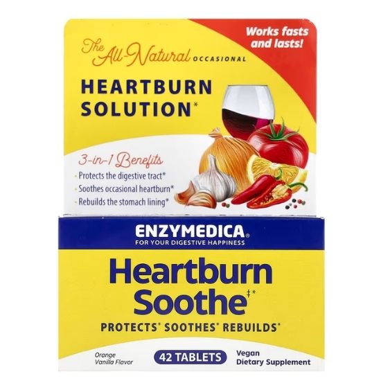 Heartburn Soothe, Vanilla-Orange, 42 chewables, Enzymedica | Vitax.ro