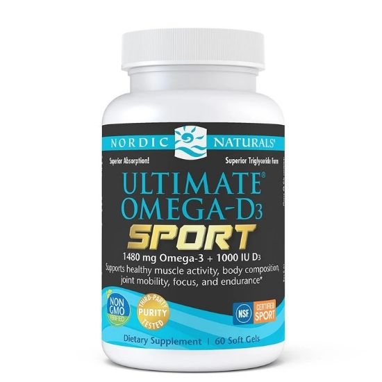 Ultimate Omega-D3 Sport, 1480mg Lemon, 60 softgels, Nordic Naturals - Vitax.ro