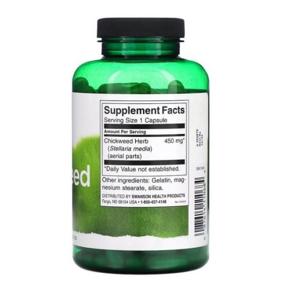 Chickweed, 450mg, 180 caps, Swanson - Vitax.ro