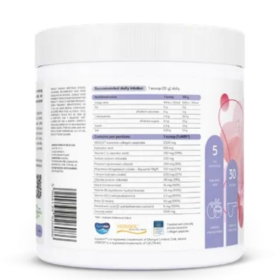 Collagen Electrolytes Vitality and Glow, Apple & Rhubarb, 300g, Osavi - Vitax.ro