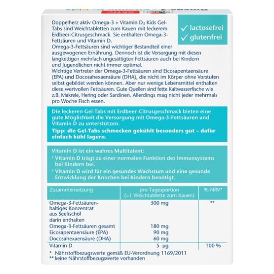 Omega-3 + Vitamina D Kids, 27 comprimate masticabile, Doppelherz