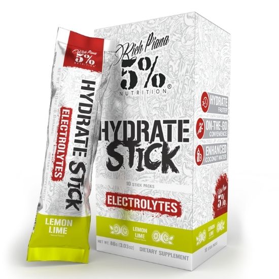 Hydrate - Legendary Series Stick Packs, Lemon Lime, 10 x 9g, 5% Nutrition - Vitax.ro