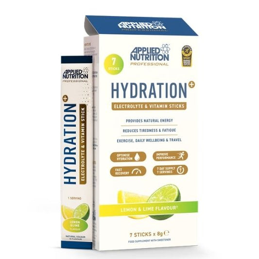Hydration + Electrolyte & Vitamin Poweder Stick Packs, Lemon & Lime, 7 x 8g, Applied Nutrition - Vitax.ro