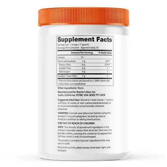 Prebiotic Powder Sunfiber, 210g, Doctor's Best - Vitax.ro