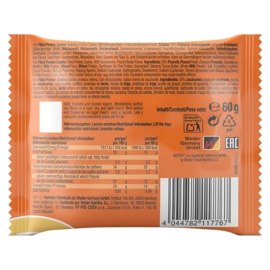 Joe`s Filled Protein Cookie, Peanut Butter, 60g, Weider