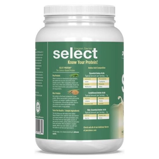 Select Protein Vegan Series, Vanilla, 796.5g, PEScience | Vitax.ro