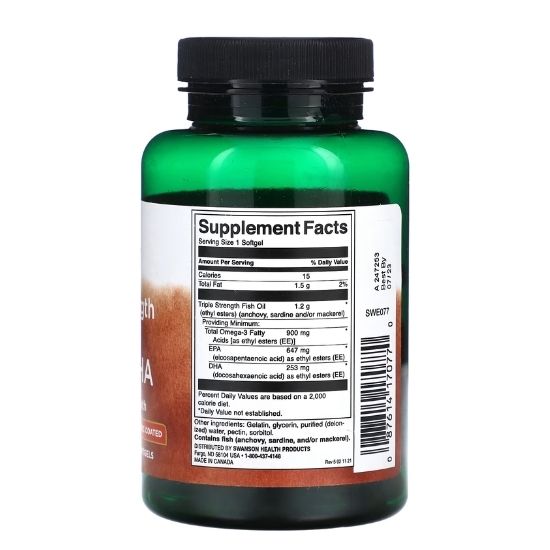 Triple Strength Super EPA & DHA, 900mg, 60 softgels, Swanson - Vitax.ro
