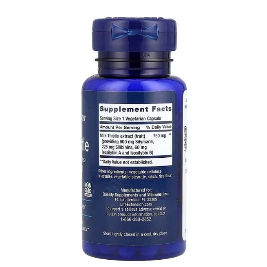 Milk Thistle, Silymarin-Silibinins-Isosilybin A & B, 60 vcaps, Life Extension - Vitax.ro