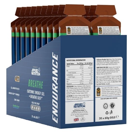 Endurance Breathe Isotonic Energy Gel, Cola, 20 x 60g, Applied Nutrition | Vitax.ro