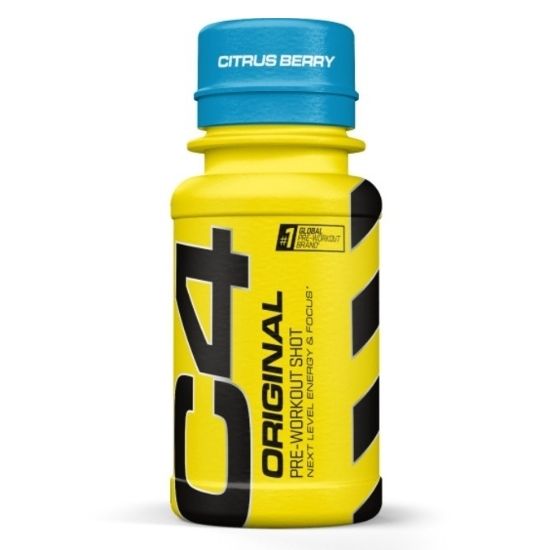 C4 Original Pre-Workout Shot, Citrus Berry, 12 x 60 ml, Cellucor
