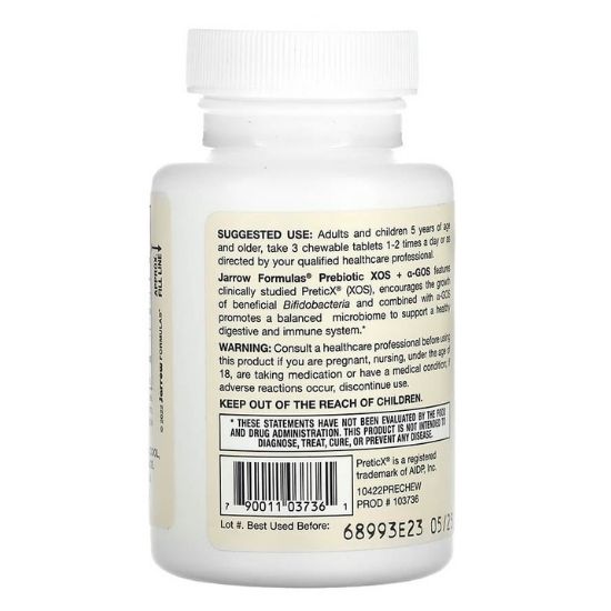 Prebiotic XOS+ a-GOS - 90 chewable tabs, Jarrow Formulas - Vitax.ro