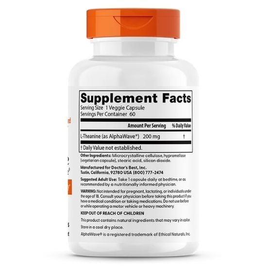 L-Theanine AlphaWave, 60 vcaps, Doctor's Best | Vitax.ro