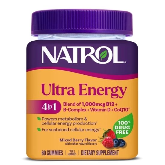 Ultra Energy 4 in 1, Mixed Berry, 60 gummies, Natrol | Vitax.ro