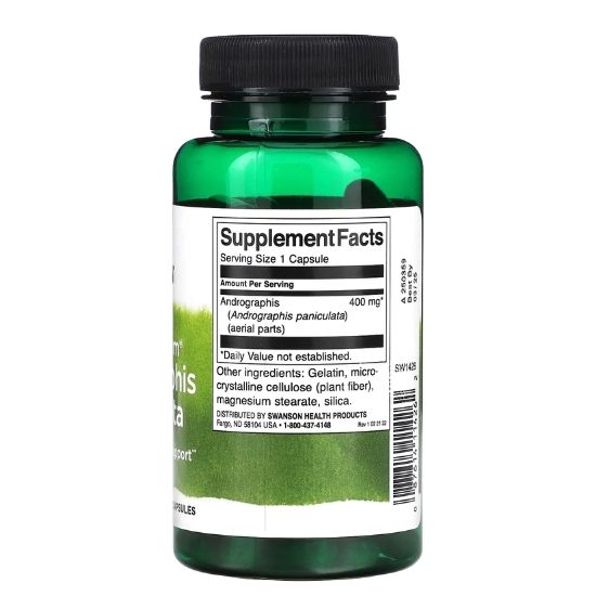 Full Spectrum Andrographis Paniculata, 400mg, 60 caps, Swanson - Vitax.ro