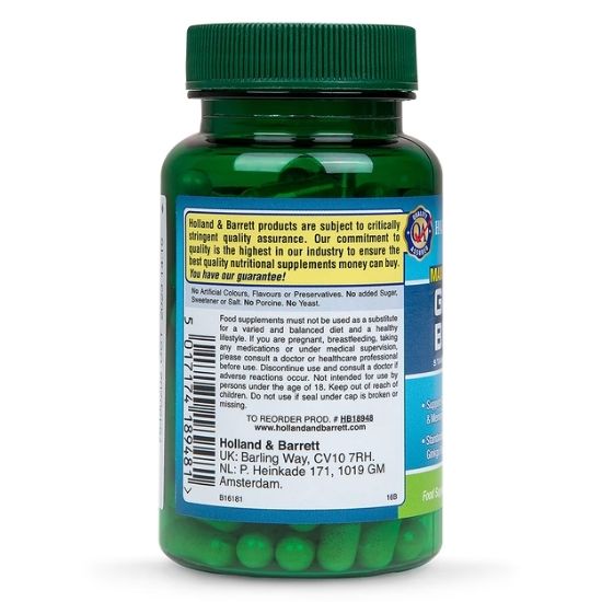 Maximum Strength Ginkgo Biloba, 120mg, 100 caps, Holland & Barrett | Vitax.ro