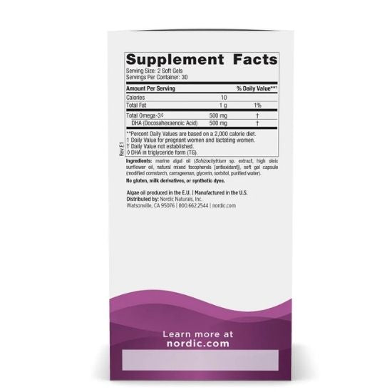 Prenatal DHA Vegan, 500mg, 60 softgels, Nordic Naturals - Vitax.ro