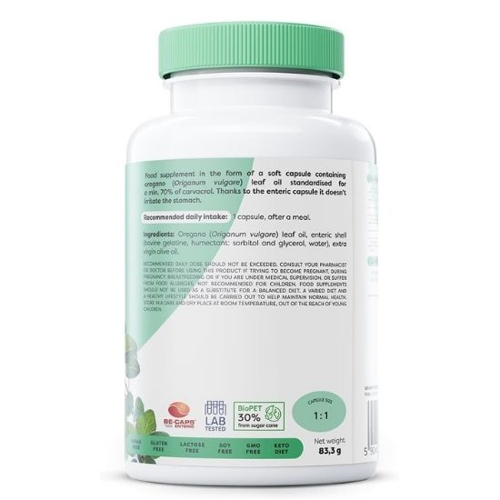 Oregano Oil Carvacrol, 180mg, 120 enteric caps, Osavi - Vitax.ro