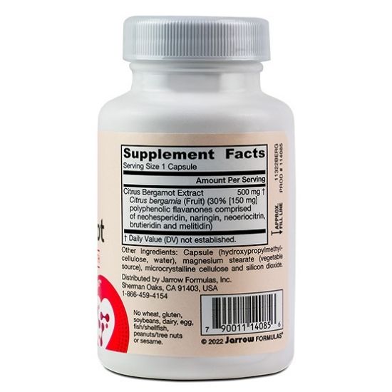 Citrus Bergamot 500mg, 60 Capsule Vegetale, Jarrow Formulas - Vitax.ro