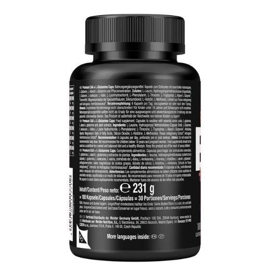 Premium EAA+L-Glutamine Caps, 180 capsule, Weider | Vitax.ro