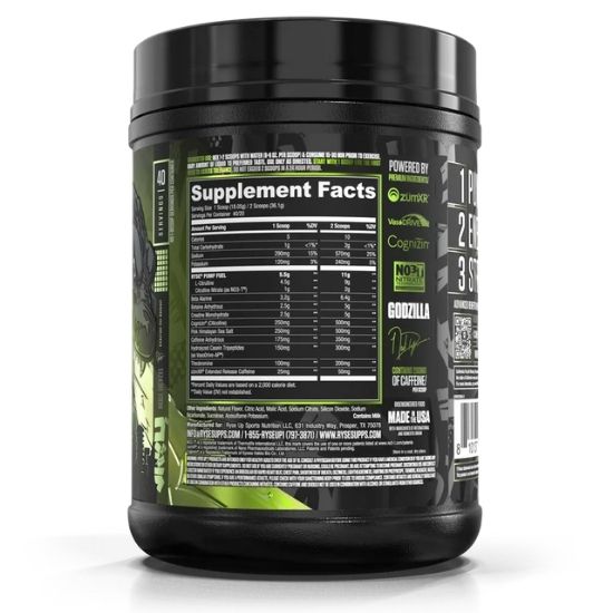 Godzilla Pre-Workout, Green Apple, 852g, RYSE