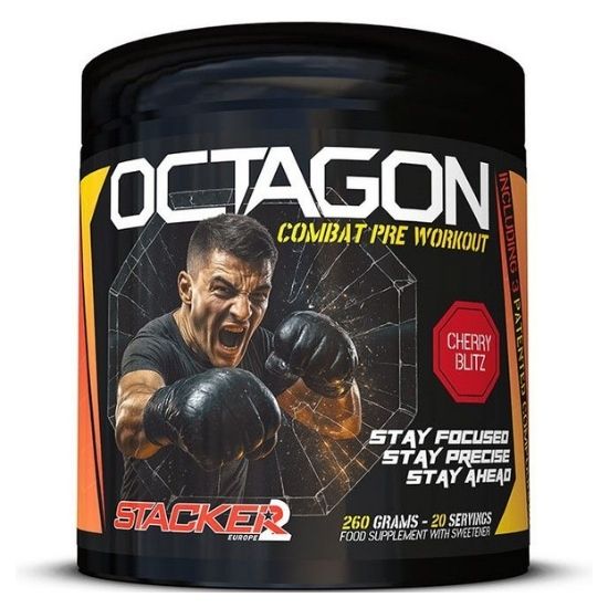 Octagon Pre Workout, Cherry Blitz, 260g, Stacker2 Europe | Vitax.ro