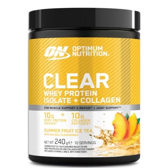 Gold Standard Clear Whey + Collagen, 240g, Summer Fruit Ice Tea, Optimum Nutrition - Vitax.ro