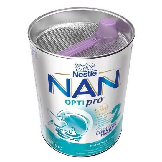 Nan 2 Optipro HMO, Lapte de continuare sub formă de pudră, 6-12 luni, 800 g, Nan
