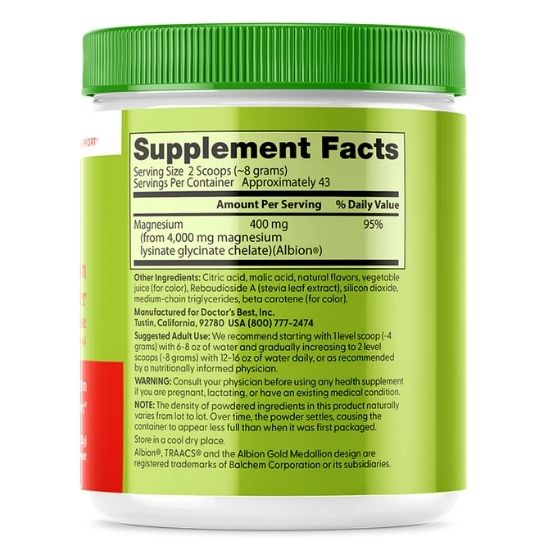 High Absorption Magnesium Powder, Strawberry Lime, 350g, Doctor's Best