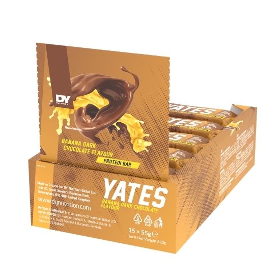 Yates Protein Bar, Banana Dark Chocolate, 15 x 60g, Dorian Yates | Vitax.ro