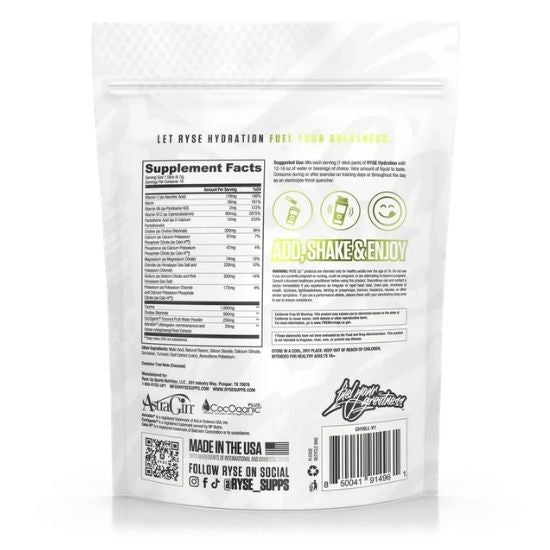 Hydration Sticks, Lemon Lime, 16 x 6.7g, RYSE