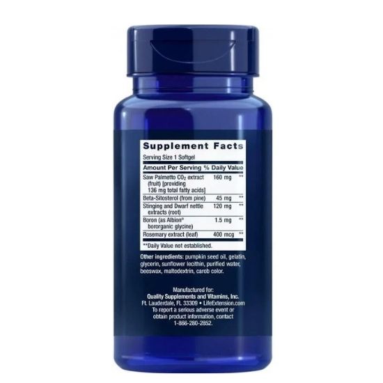PalmettoGuard Saw Palmetto/Nettle Root with Beta-Sitosterol, 60 softgels, Life Extension - Vitax.ro
