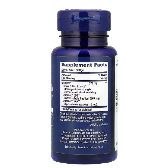 ProstaPollen Triple Strength, 30 softgels, Life Extension - Vitax.ro