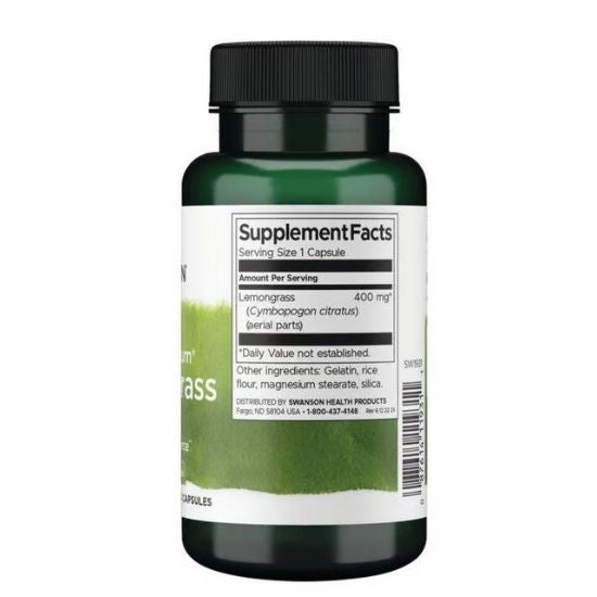 Full Spectrum Lemongrass, 400mg, 60 caps, Swanson - Vitax.ro