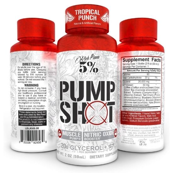 Pump Shot, Tropical Punch, 12 x 59 ml, 5% Nutrition | Vitax.ro