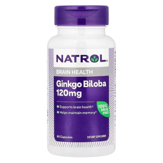 Ginkgo Biloba, 120mg, 60 caps, Natrol