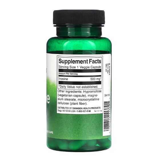 Inosine, 500mg, 60 vcaps, Swanson - Vitax.ro