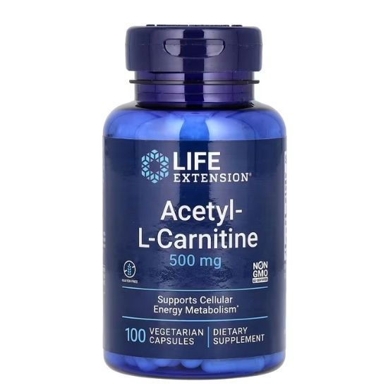 Acetyl-L-Carnitine, 500mg, 100 vcaps, Life Extension - Vitax.ro